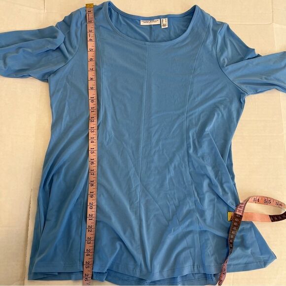 New Susan Graver Liquid Knit Fit and Flare Top in Coast Azure | Size M - Picture 8 of 8